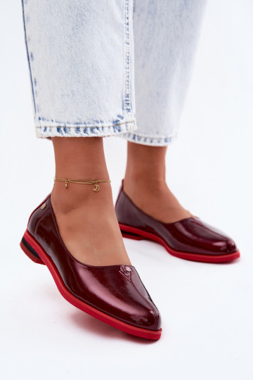 Haut Lackierte Ballerinas Es mussciejka K7463-23 Burgund