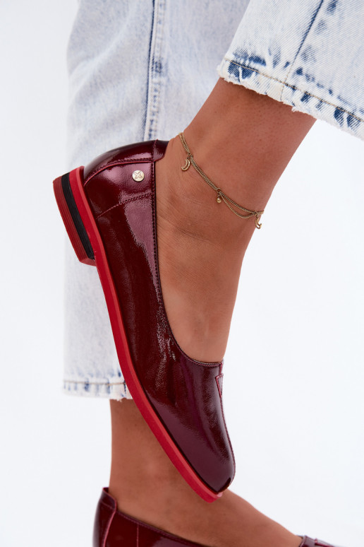 Haut Lackierte Ballerinas Es mussciejka K7463-23 Burgund