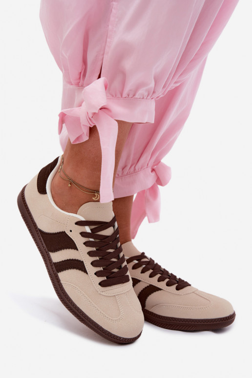 Damen Sportschuhe in sandfarbener Lurea