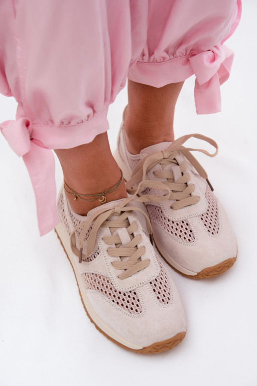 mit durchbrochenen Elementen Sneakers Stilvollllschuhe Feminin aus INildleder elfenbeinfarbe Gelina