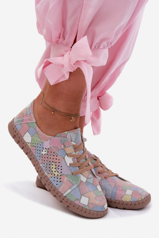 Muster Schuhe mit Durchbrüchen aus Kunstwildleder in verschiedenen Farben Belessa