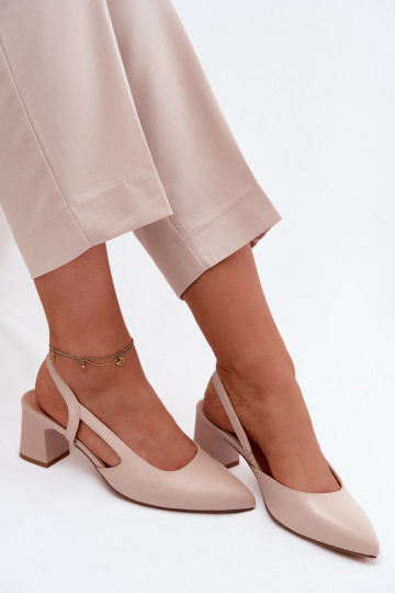Damen Sandalen mit Absatz Sergio Leone SK472 in creme-rosa Farbe