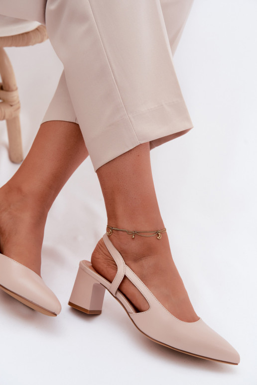 Damen Sandalen mit Absatz Sergio Leone SK472 in creme-rosa Farbe