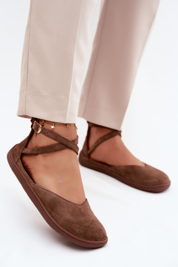Ballerinas aus INildleder Feminin Barefoot mit Streifen Zazoo 320 braune Farbe 2