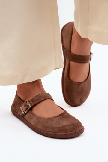 Ballerinas BarefootErmöglichtturalnego aus INildlederu Zazoo 316 braune Farbe