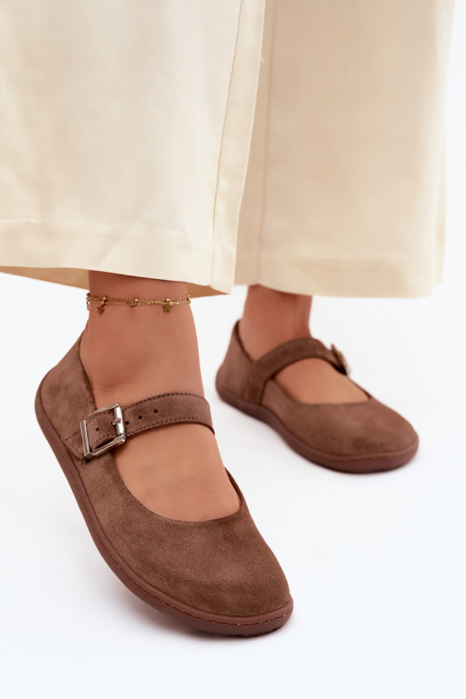 Barefoot Ballerinas aus Kunstleder in brauner Ausführung Zazoo 316