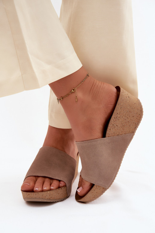 Zazoo 40311 INildleder-Hausschuhe für Damen Ermöglicht KorkoZuym Koturnie Beige