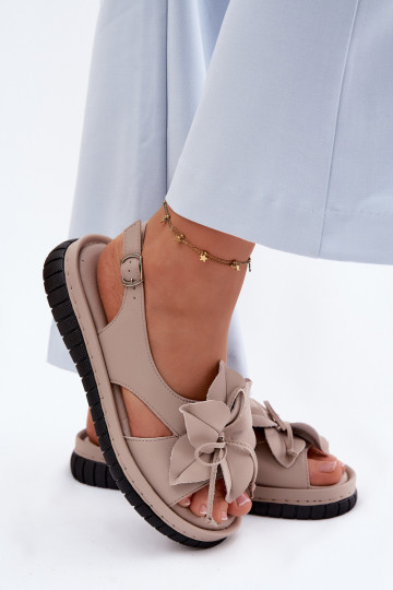 Damensandalen Feminin Mit Dekorationen mit Blumenem Vinceza 66917 Beige