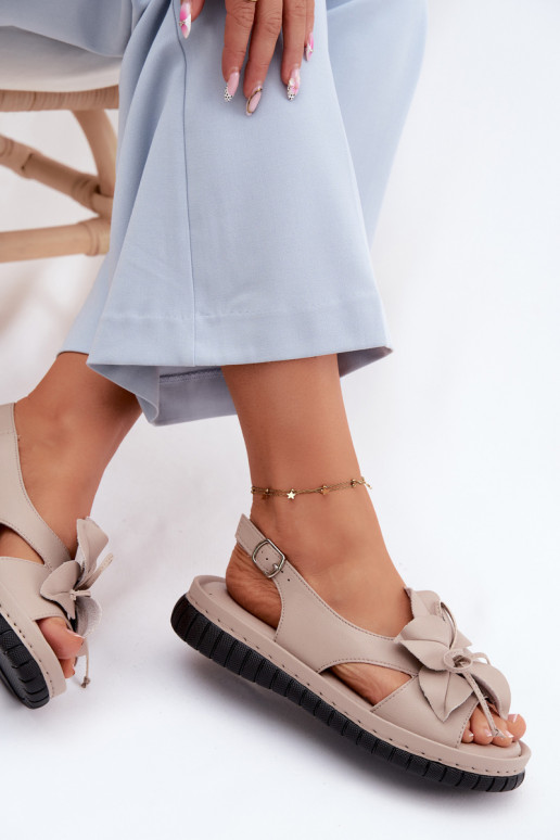 Damensandalen Feminin Mit Dekorationen mit Blumenem Vinceza 66917 Beige