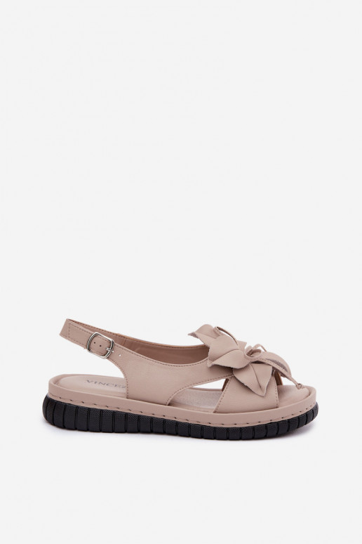 Damensandalen Feminin Mit Dekorationen mit Blumenem Vinceza 66917 Beige
