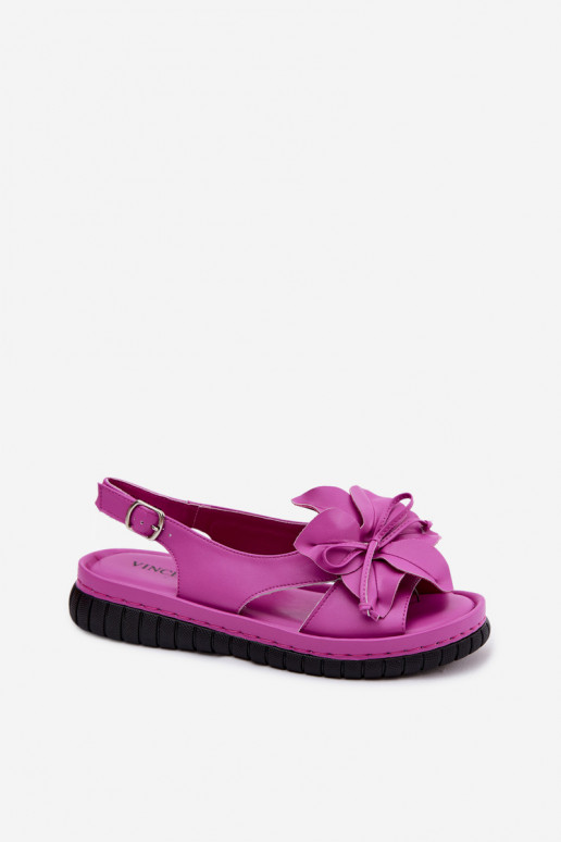 Damensandalen Feminin Mit Dekorationen mit Blumenem Vinceza 66917 pinke Farbe