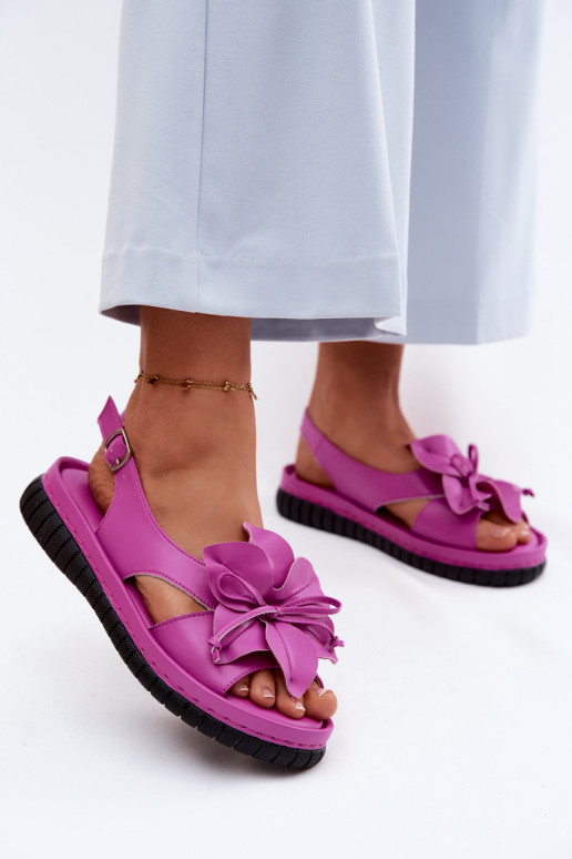 Damensandalen Feminin Mit Dekorationen mit Blumenem Vinceza 66917 pinke Farbe