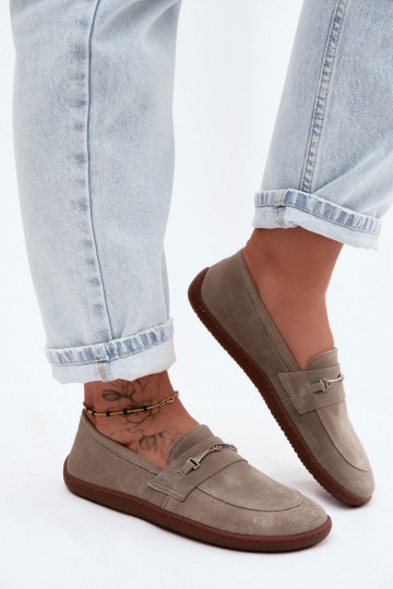 Kapuzinerfarbene Wildleder-Mokassins Barefoot Zazoo 322 2