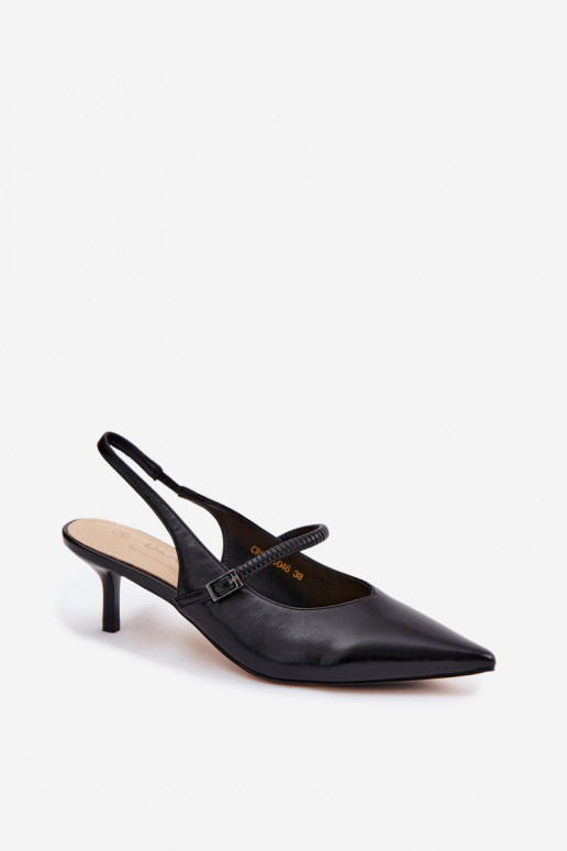 Schwarze hohe Sandalen mit Riemen D&A
