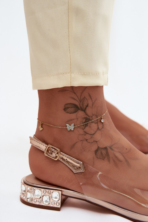 Damen transparente Sandalen mit Schleifen D&A MR61-9001 roségold