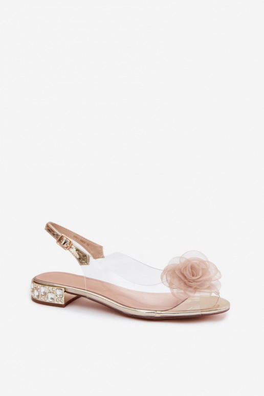 Damensandalen DurchschauenRose D&A MR61-9003 goldene Farbe