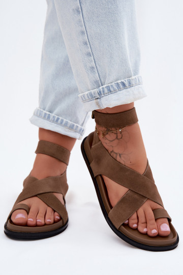 Flache SandalenErmöglichtturalnego aus INildlederu D&A CR61-3049 Beige