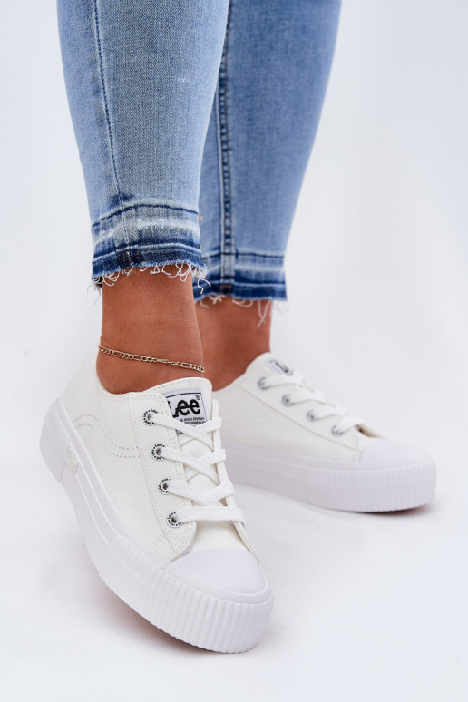 Bequeme Schuhe mit Plattform in Weiß