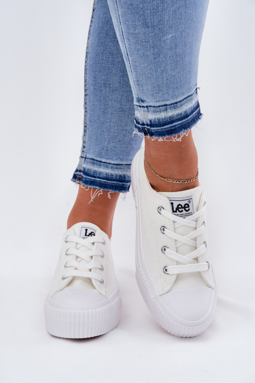 Bequeme Schuhe mit Plattform in Weiß
