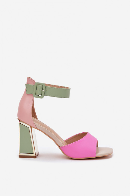 Eleganter Stil Damen-Sandalen mit hohen Absätzen Rosa-grüne Farbe Rosazara