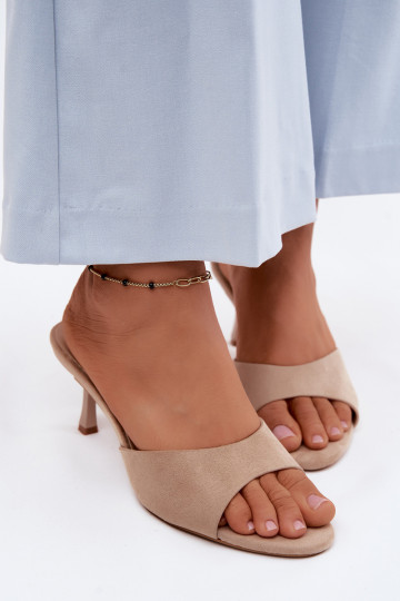 HausschuheImitacji aus INildlederu mit dünnen Absätzen Beige Melissea