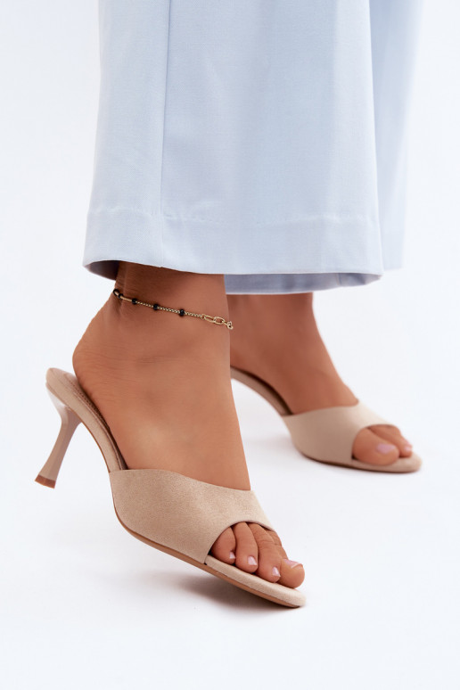 HausschuheImitacji aus INildlederu mit dünnen Absätzen Beige Melissea