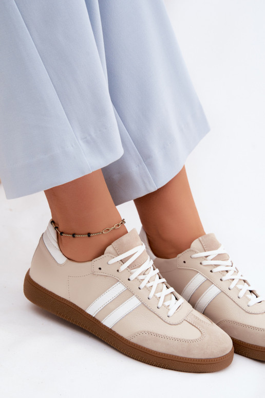 Zazoo N1068 Haut Niedrig Sneakers Stilvollllschuhe Feminin Beige