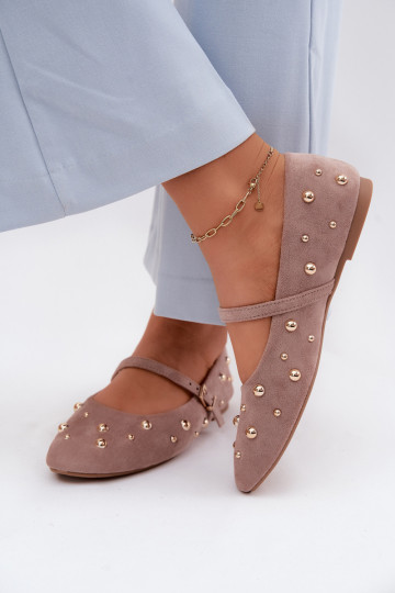 Ballerinas Mit Dekoration I Streifenem Beige Cuddly 2