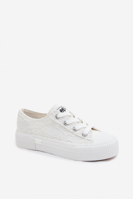 Freizeitschuhe mit Spitzenmotiven und Plateau LEE ISLA LACE INOMEN LOIN 50261003.1FG in Weiß