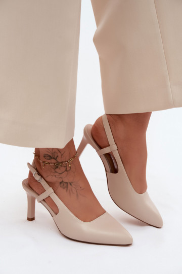 Damen-Sandalen mit Absatz Sergio Leone SK157 in Sandfarbe