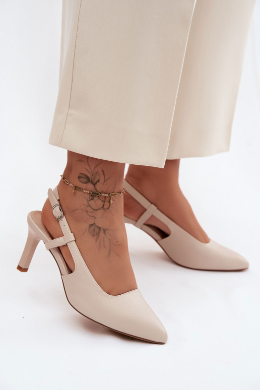 Damen-Sandalen mit Absatz Sergio Leone SK157 in Sandfarbe