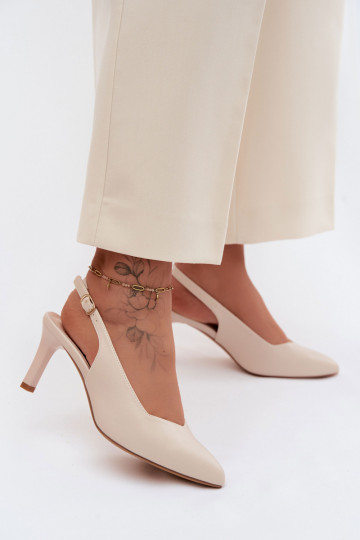 Damen-Sandalen auf dünnen Absätzen Sergio Leone SK158 in Sandfarbe 2