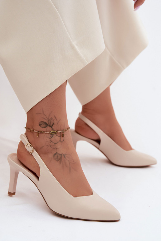 Damensandalen Ermöglicht Smukłym Obcasie Sergio Leone SK158 Beige