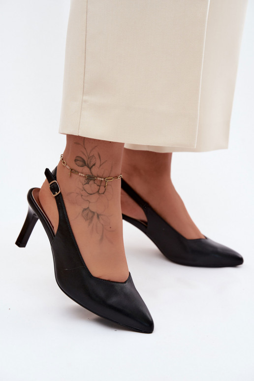 Damen-Sandalen auf dünnen Absätzen Sergio Leone SK158 in Schwarz