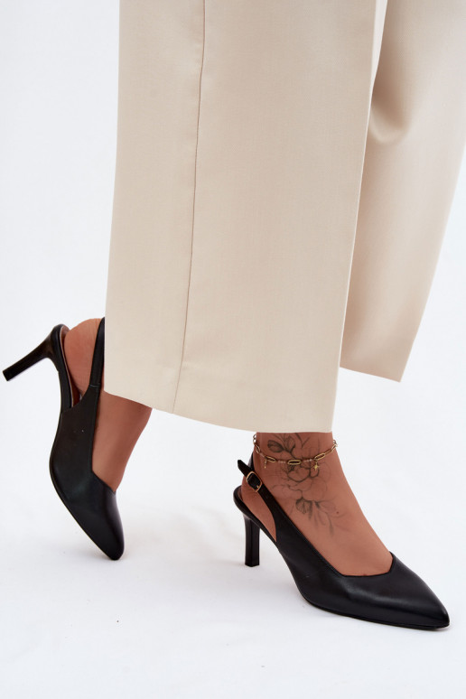 Damensandalen Ermöglicht Smukłym Obcasie Sergio Leone SK158 schZuarze Farbe