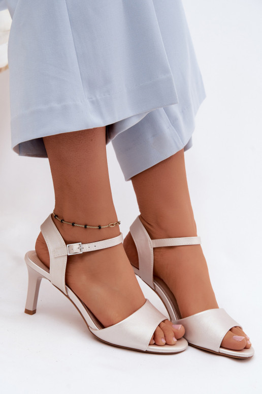 Damensandalen Ermöglicht Smukłym Obcasie Sergio Leone SK347 Silberfarbe