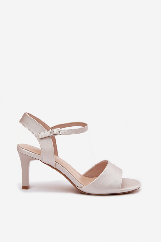 Damensandalen Ermöglicht Smukłym Obcasie Sergio Leone SK347 Silberfarbe