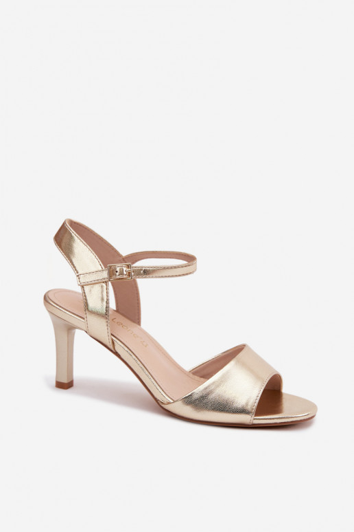 Damensandalen Ermöglicht Smukłym Obcasie Sergio Leone SK347 goldene Farbe