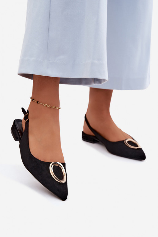 Damensandalen mit breiten Absätzen mit Ornamenten schZuarze Farbe Sparkle