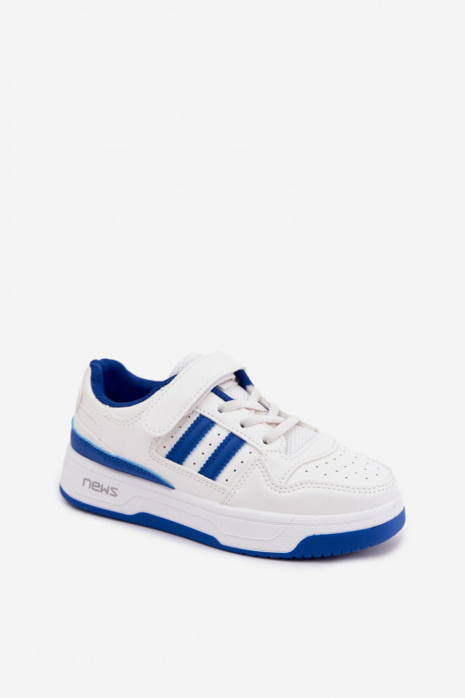 Kinder-Sneaker mit Klettverschlüssen in Weiß-Blau Neressa