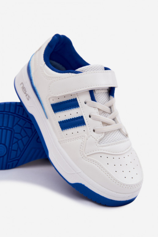 Kinder-Sneaker mit Klettverschlüssen in Weiß-Blau Neressa