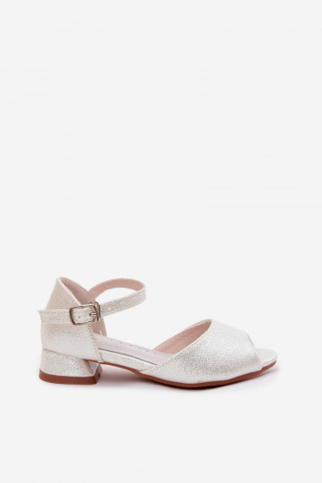 Glänzende Sandalen Kindisch Zueiße Farbe Pebble 2