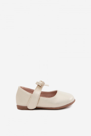 Ballerinas Kindisch mit Klebeverschlüssen mit Bändern Beige Drippy 2