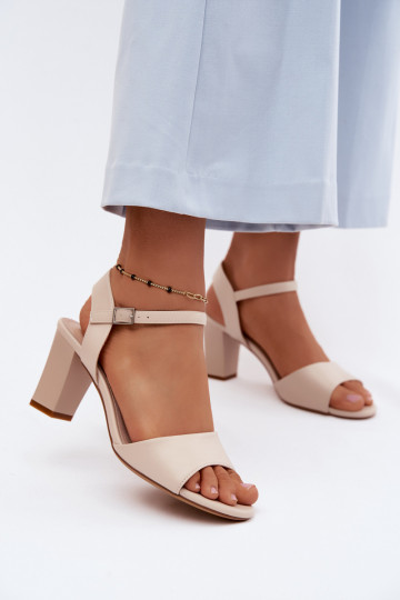 Damen Sandalen mit hohen Absätzen Sergio Leone SK861 sandfarben