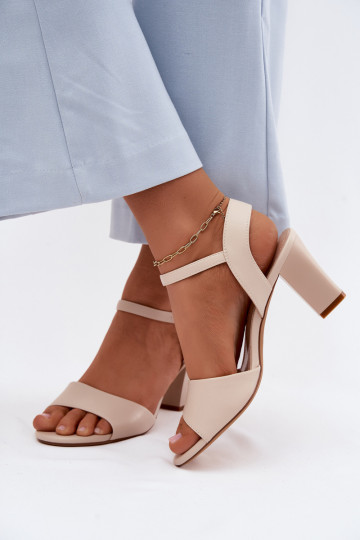 Damen Sandalen mit hohen Absätzen Sergio Leone SK861 sandfarben 2