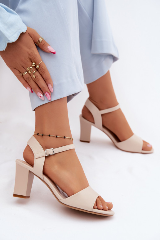 Damen Sandalen mit hohen Absätzen Sergio Leone SK861 sandfarben