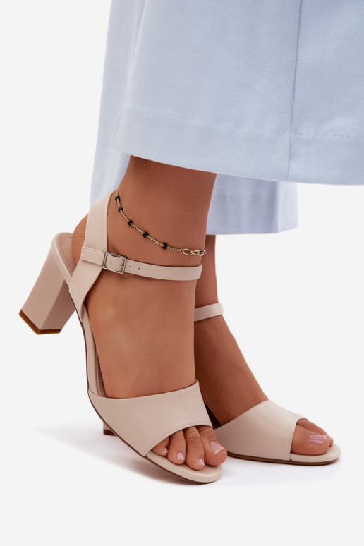 Damen Sandalen mit hohen Absätzen Sergio Leone SK861 sandfarben