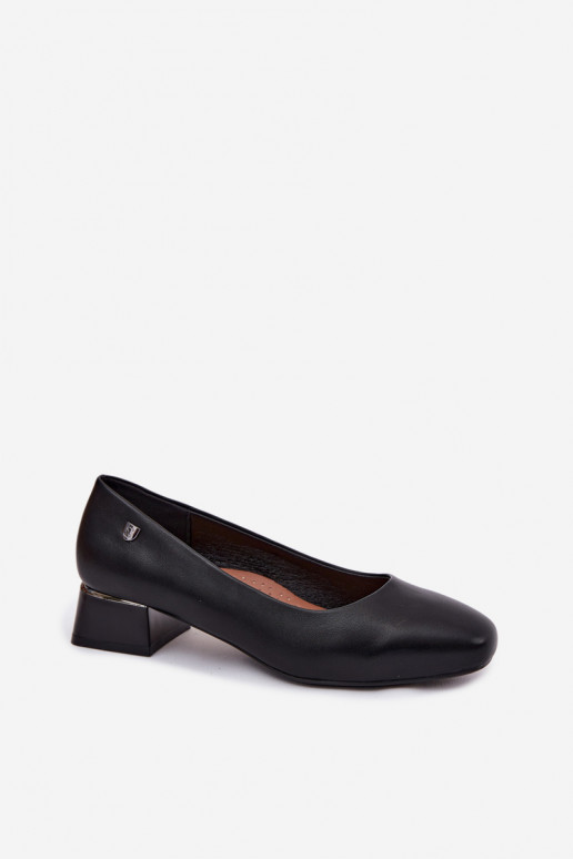 Sergio Leone PB417 Kunstleder-Pumps in Schwarz