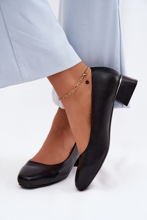 Sergio Leone PB417 Kunstleder-Pumps in Schwarz