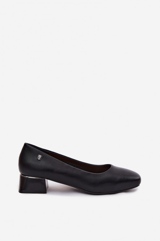 Sergio Leone PB417 Kunstleder-Pumps in Schwarz